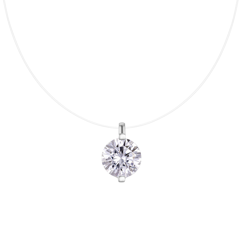S925 Collier invisible en argent sterling