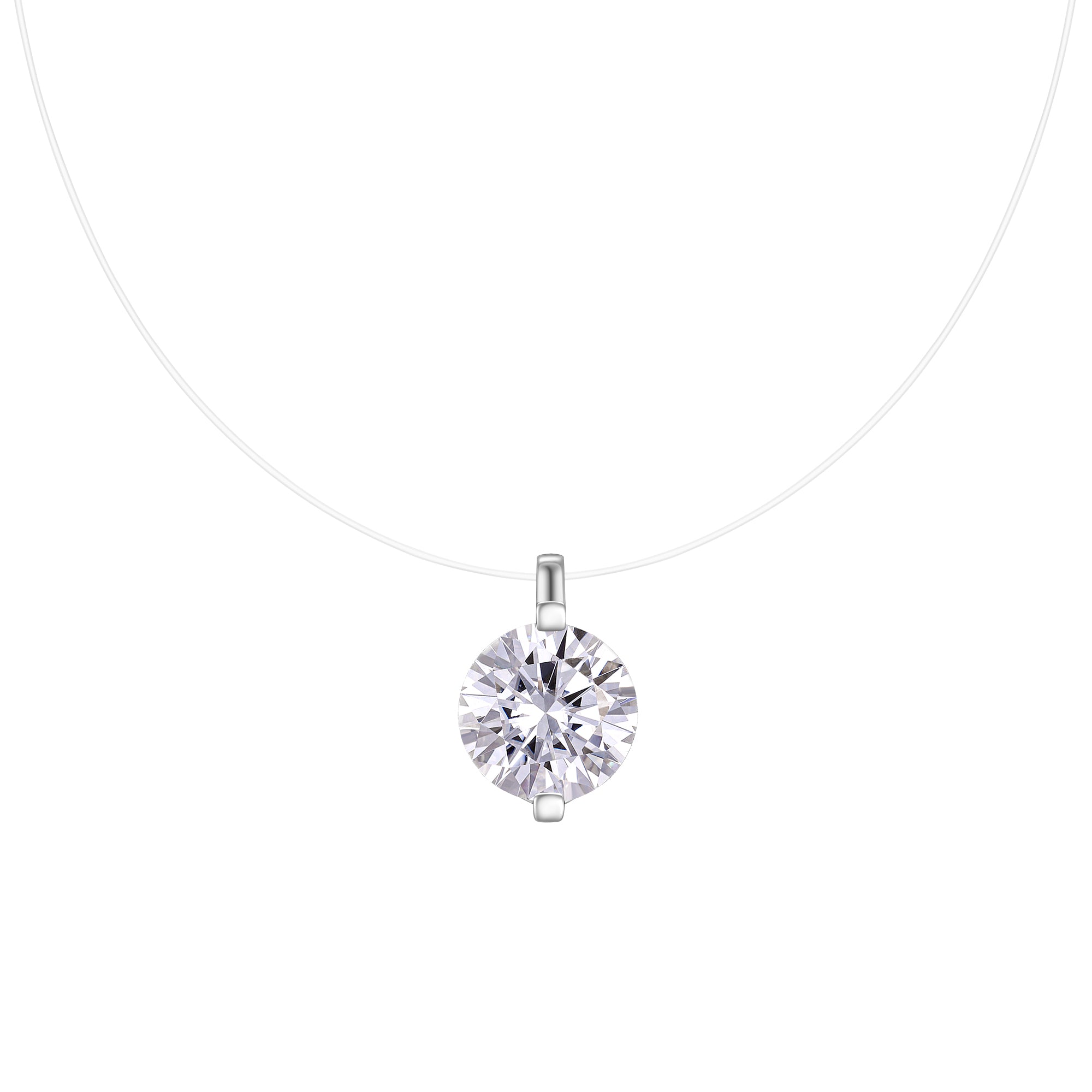 S925 Collier invisible en argent sterling