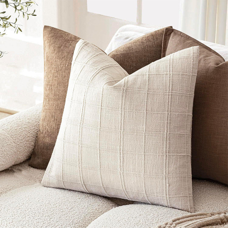 Coussins de canapé pour salon Chenille Plain en couleur solide