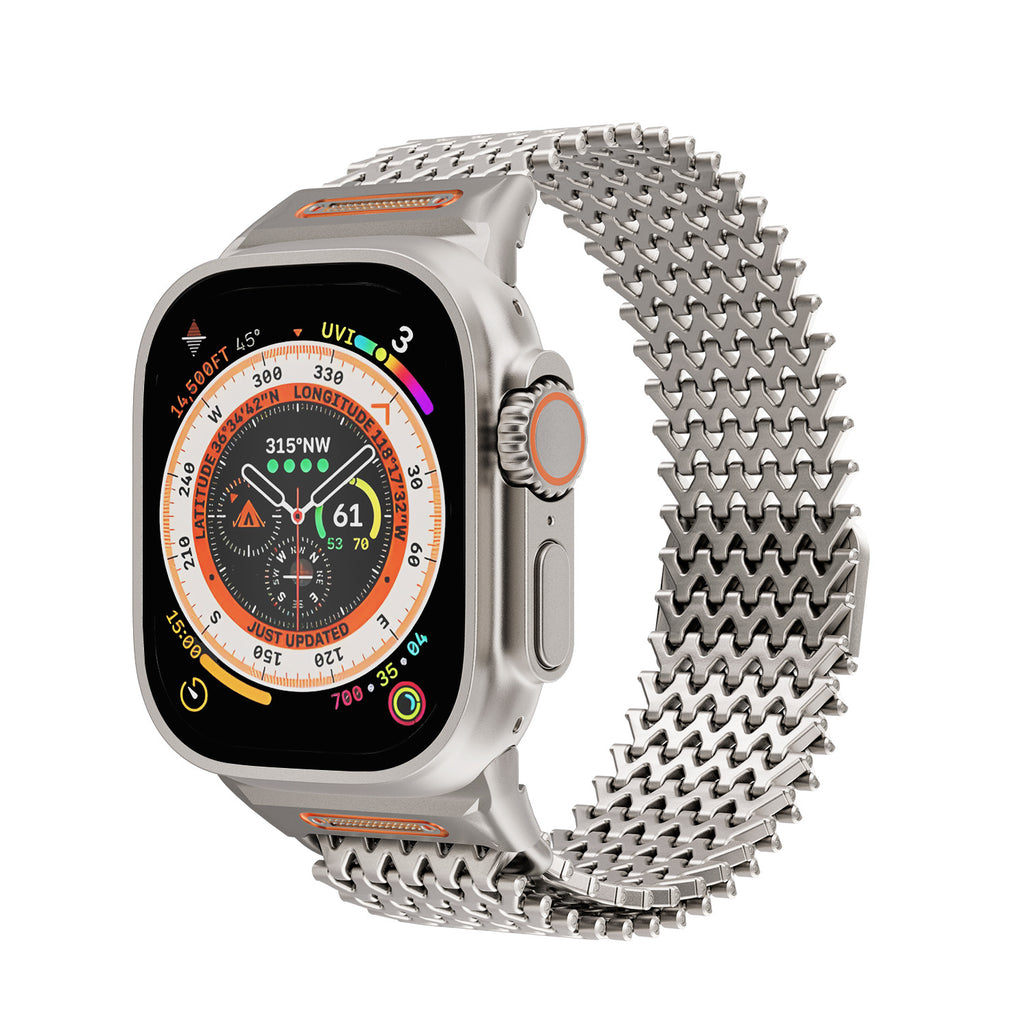Bracelet milanais avec fermoir magnétique métallique en forme de W à l'échelle Dragon
