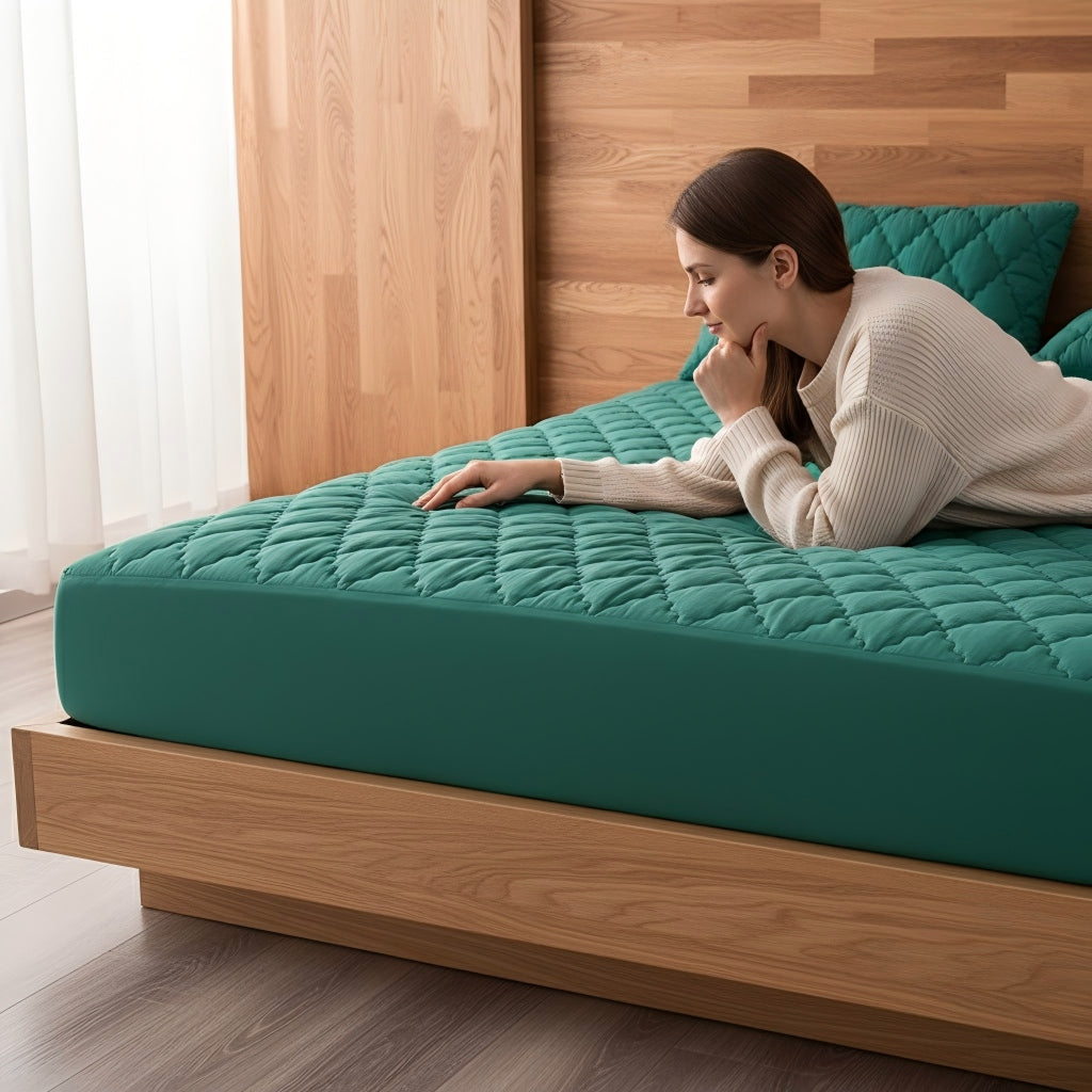 1PC Matelas matelassé stretch feuille de lit étanche Couverture de lit de poche profonde