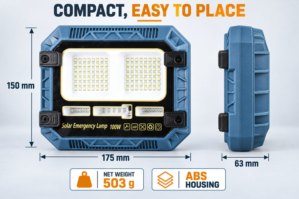 Afficheur de batterie rechargeable alimenté par l'énergie solaire 18650 W8113 1 Télécommande LED Flood Light Re