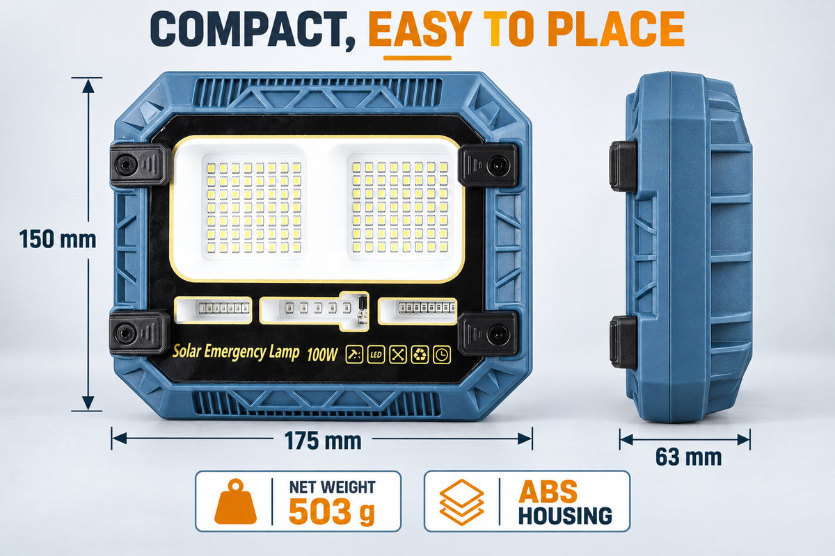 Afficheur de batterie rechargeable alimenté par l'énergie solaire 18650 W8113 1 Télécommande LED Flood Light Re
