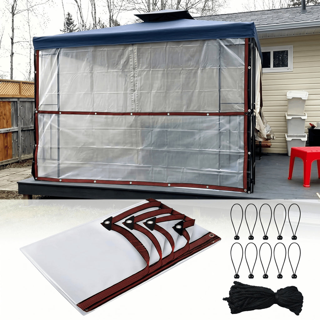 Ensemble de 13 pièces : 2x3 M Tarpe lourde + 10 boules Bungee + 1 corde noire