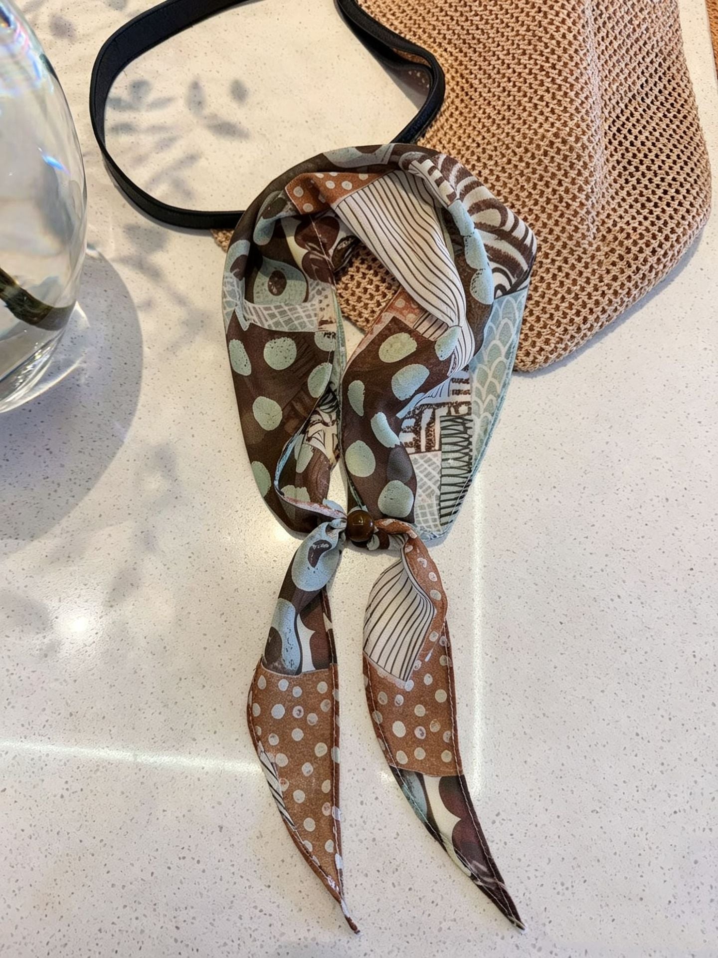 Écharpe de soie rétro florale de style coréen pour femmes