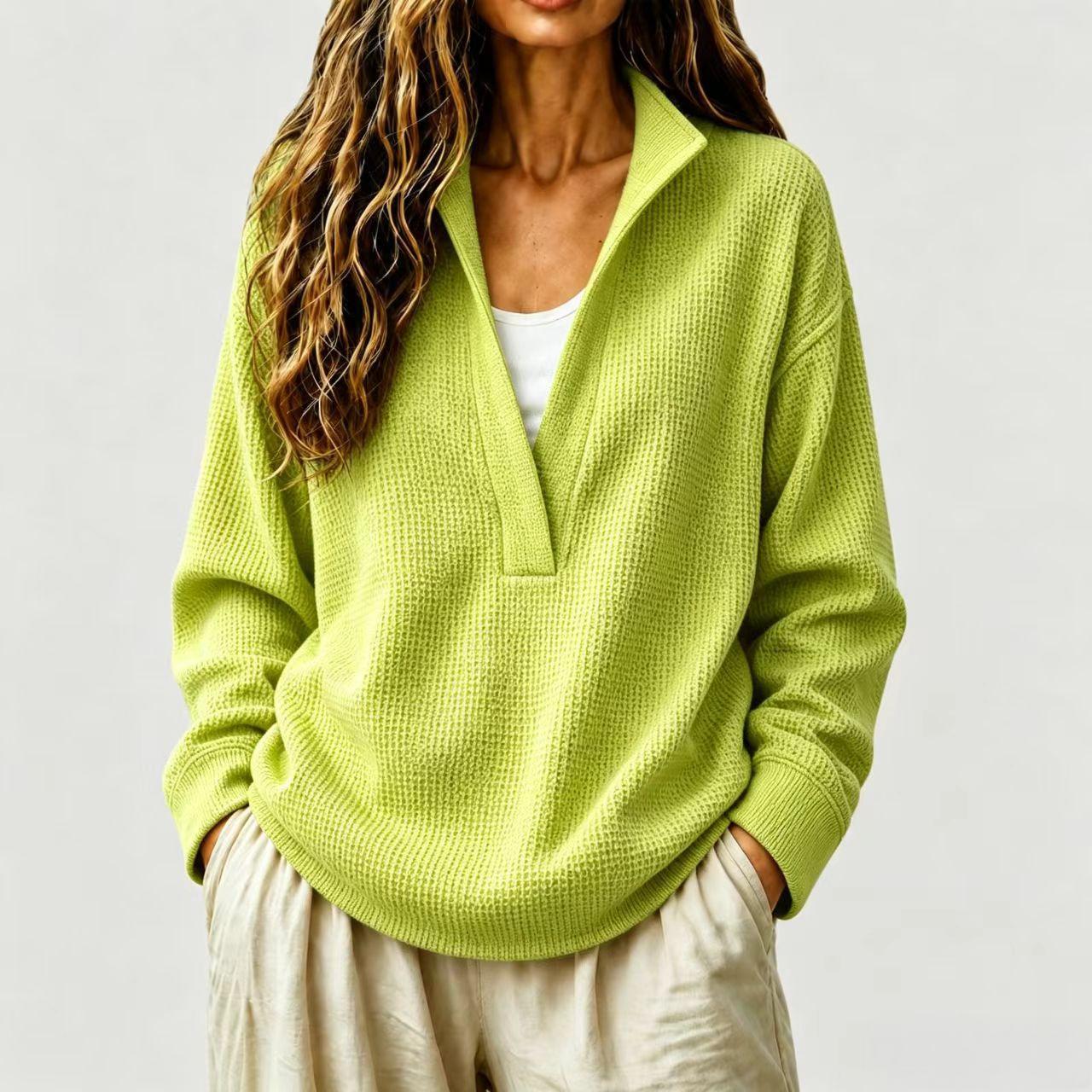 Femmes Solide-couleur manches longues Casual-fitting Top