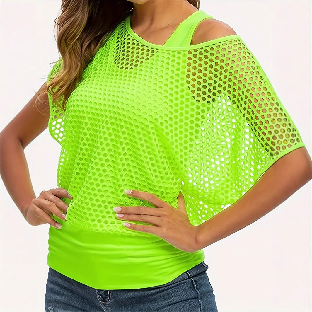 Women Sexy Camisole and Off-the-Shoulder T-Shirt Two-Piece Set