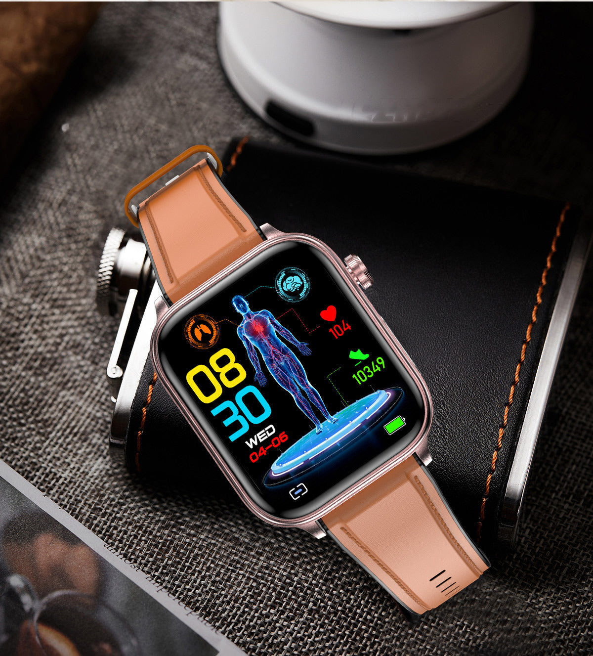 ET570 Smart Watch Bluetooth appelant la fonction ECG ECG Blood Glucose Véritable Blood non invasif