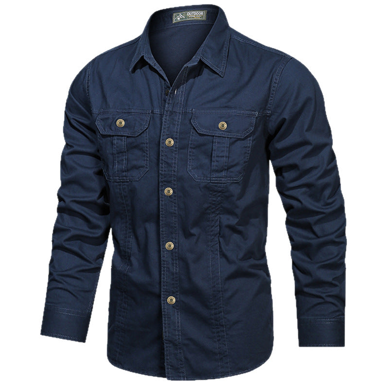 Chemise à manches longues en coton pur sans marque