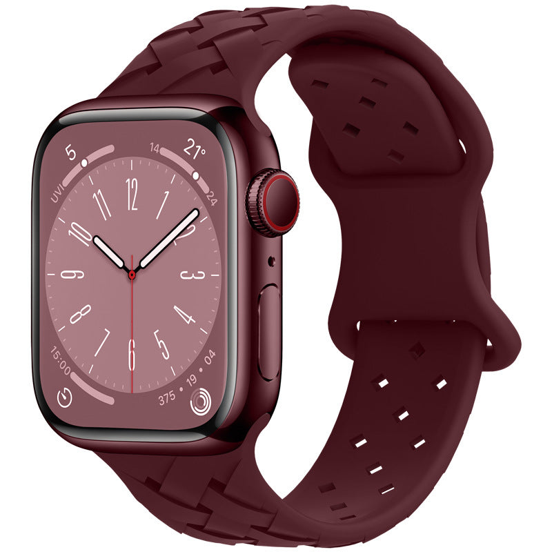Bamboo Plaid Dentelle Solide Silicone Sports Apple Bracelet