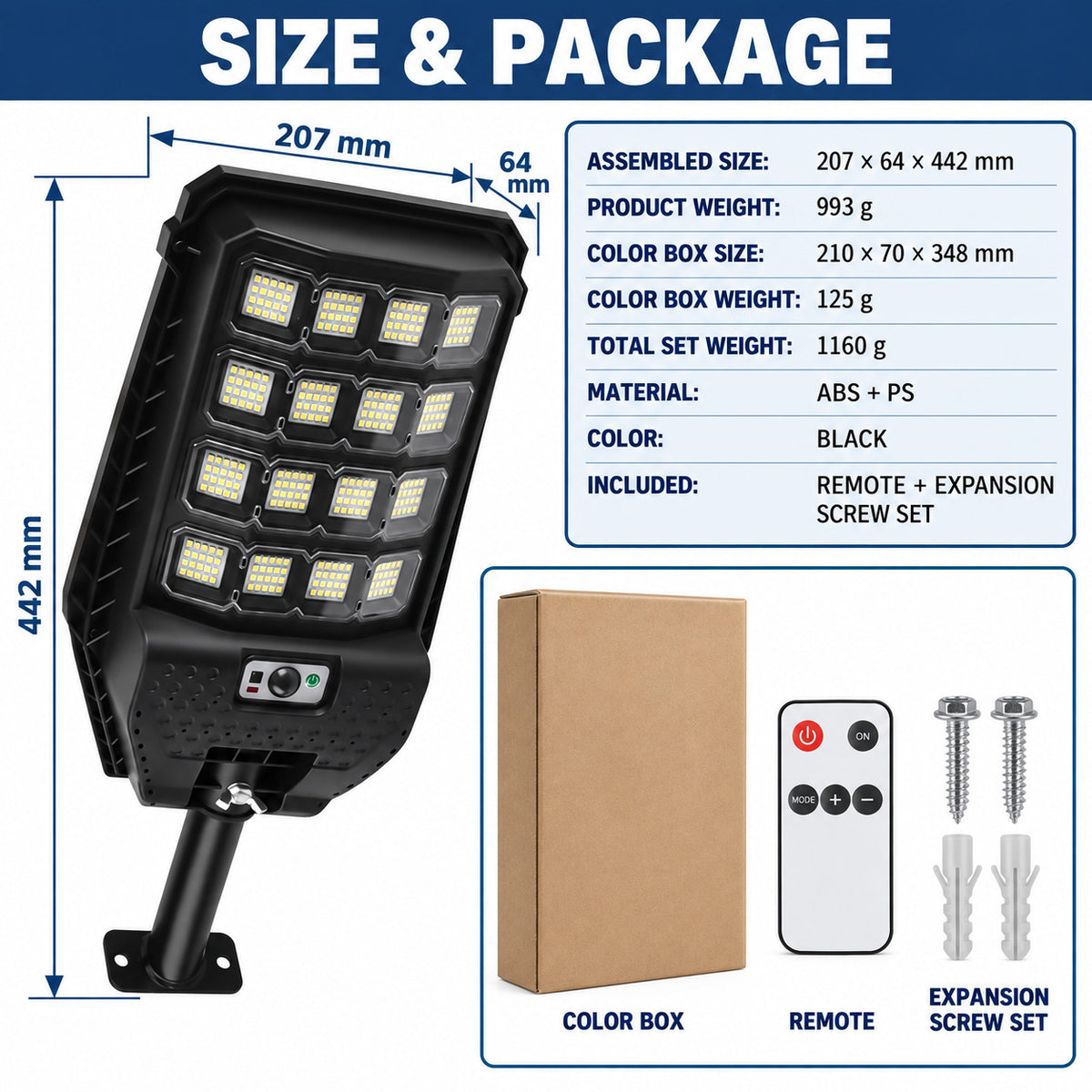 Solar Powered Motion Sensor Outdoor Light W7207 4 Noir pour Garden Yard Street Wall LED
