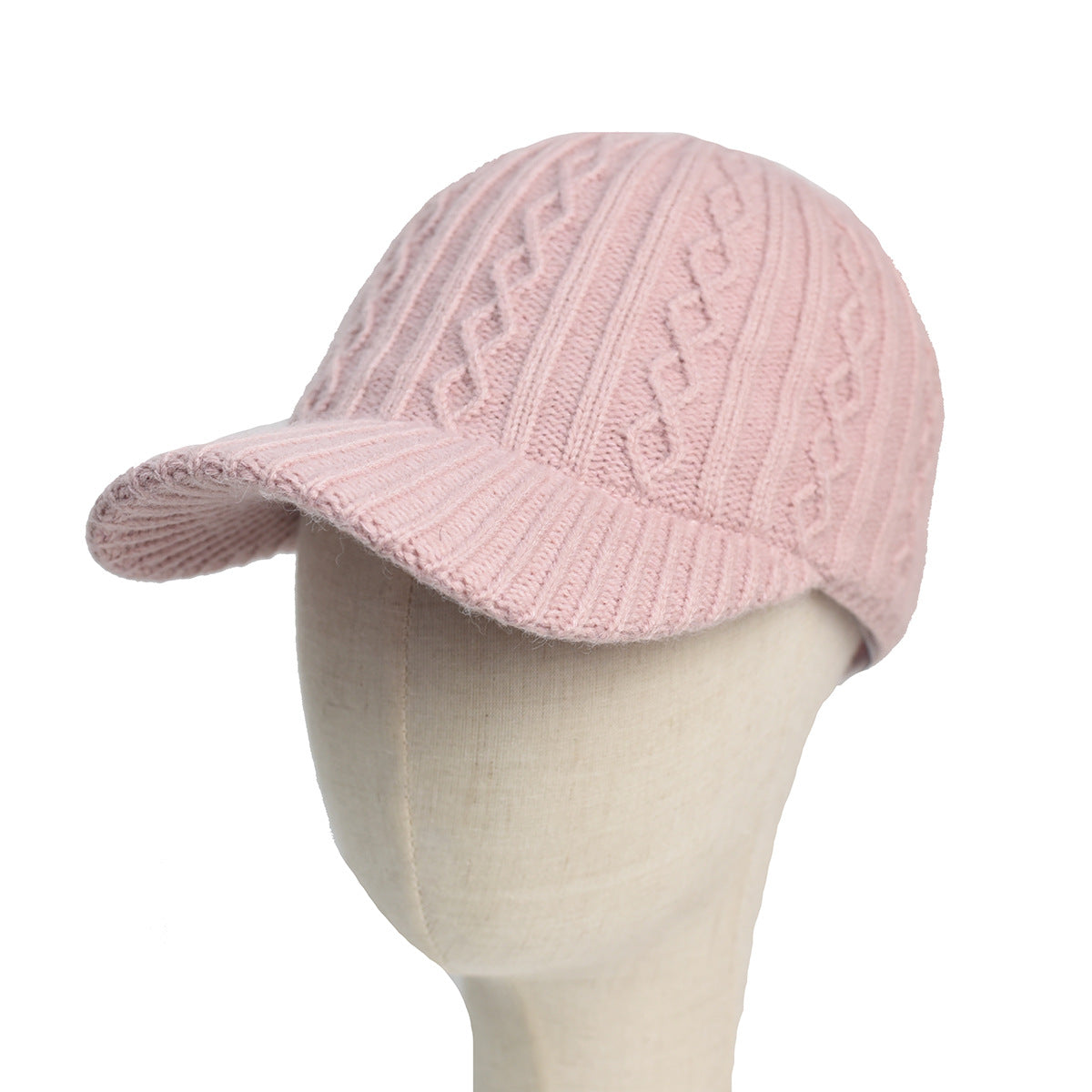 Knitting Laine Cap de baseball Coréen chaud de couleur solide plaque de lumière Peaked Cap
