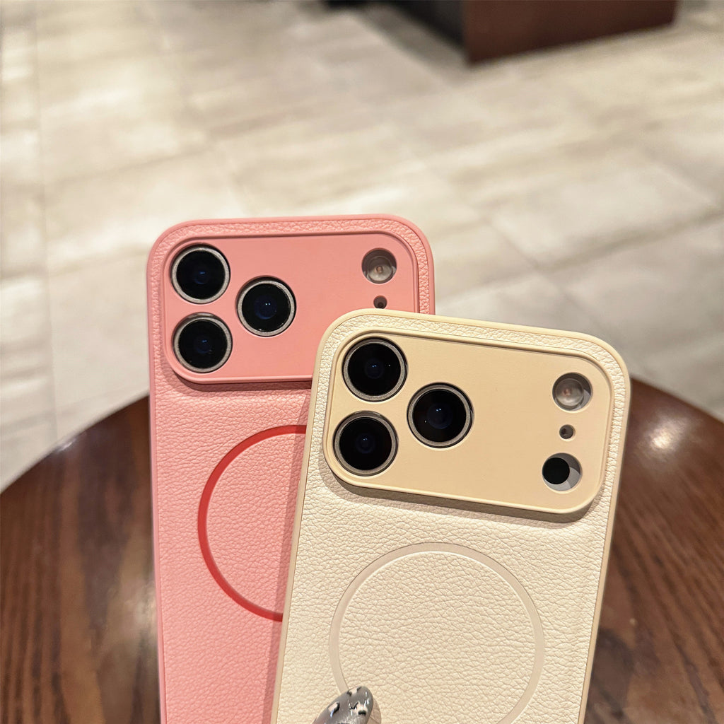 Aspiration magnétique Fine Circle Solid Couleur Fine Trou Protective Sleeve Phone Case