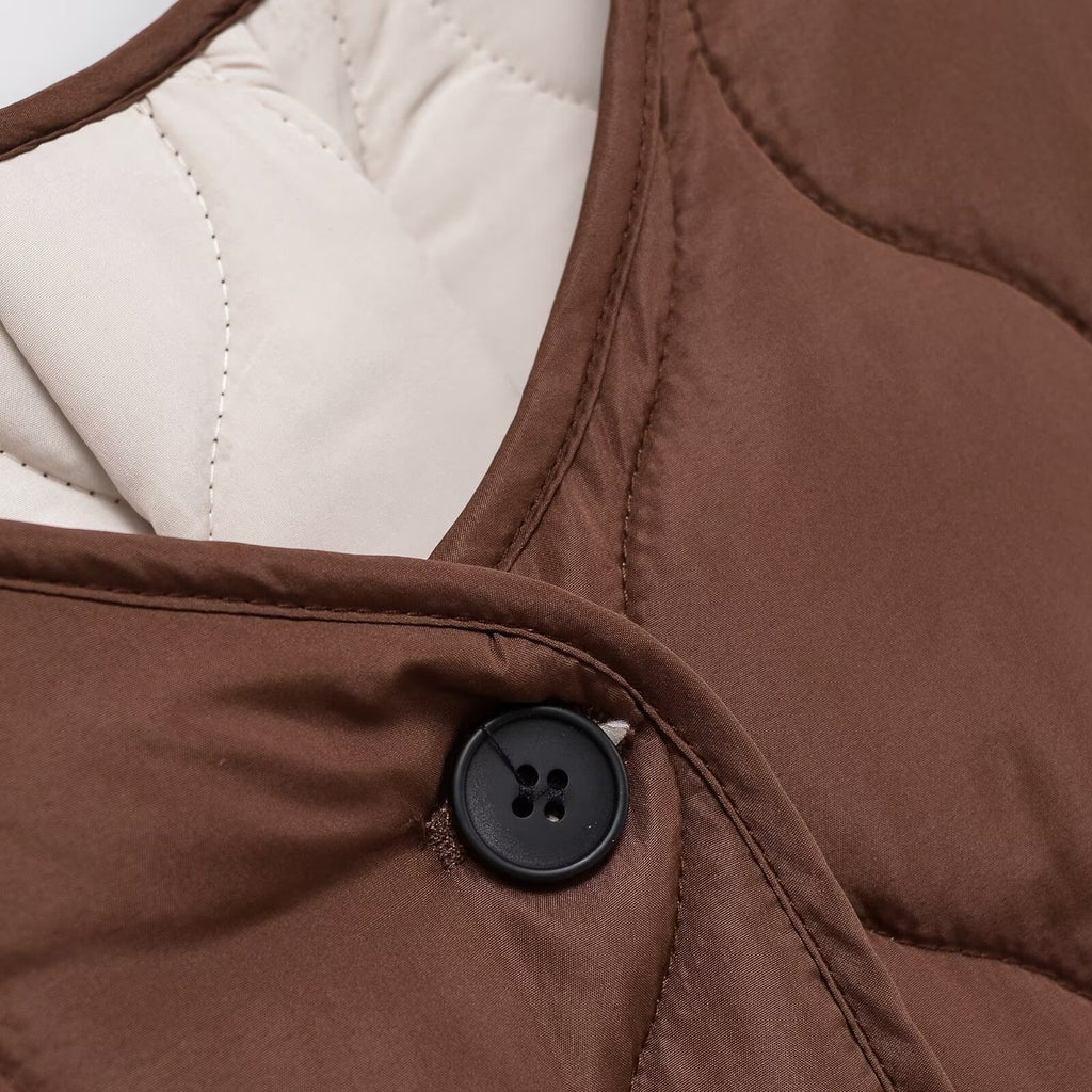 Veste de coton à manches longues brun foncé