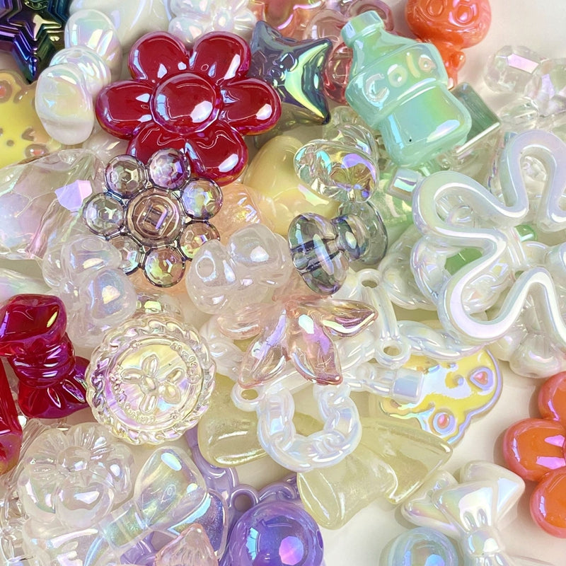 Perles acryliques plaquées UV mélangées