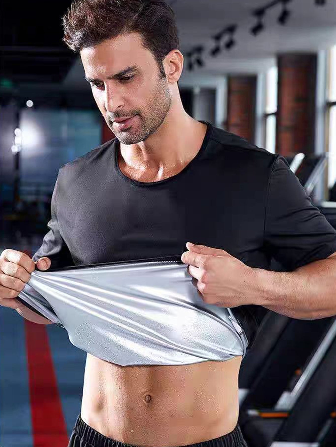 Chemise Sauna pour hommes T-shirt Sweat à la chaleur T-shirt Sweat Sauna pour hommes