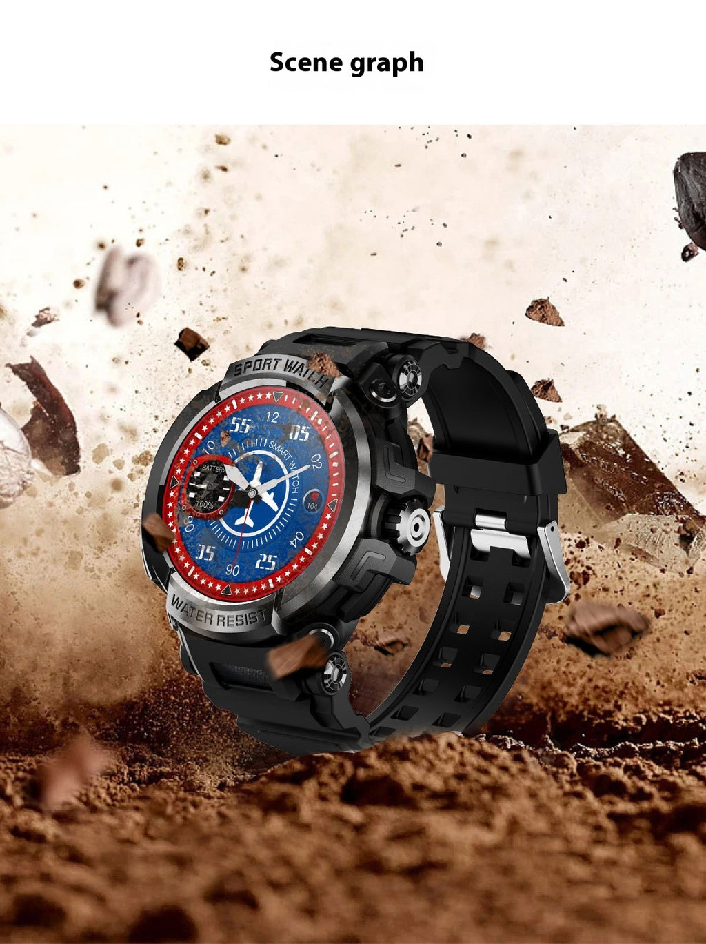 Smart Watch Bluetooth-compatible Appel de fréquence cardiaque Pression artérielle Sang Oxygène Sommeil Moni