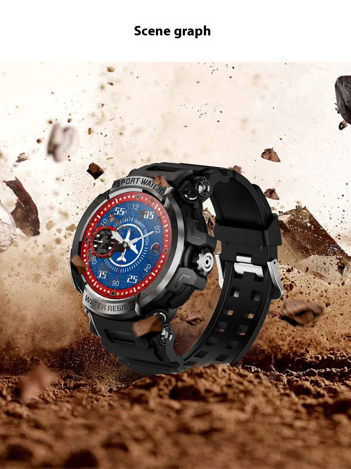 Smart Watch Bluetooth-compatible Appel de fréquence cardiaque Pression artérielle Sang Oxygène Sommeil Moni