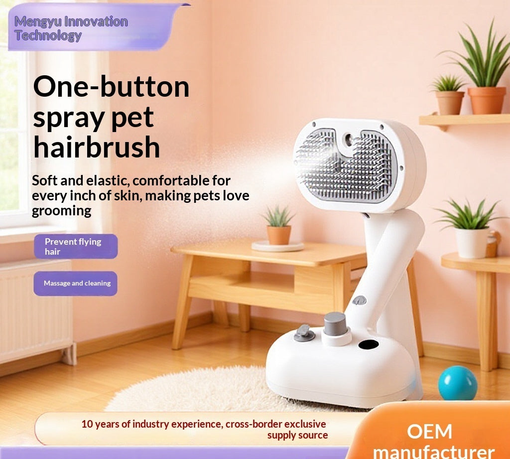 Brosse de pulvérisation pour enlever les cheveux des animaux de compagnie à un clic