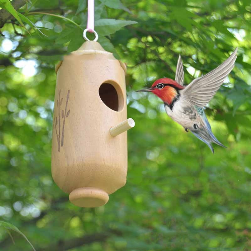 Cummingbird Suspension Oiseaux Nest House Craftwork en bois