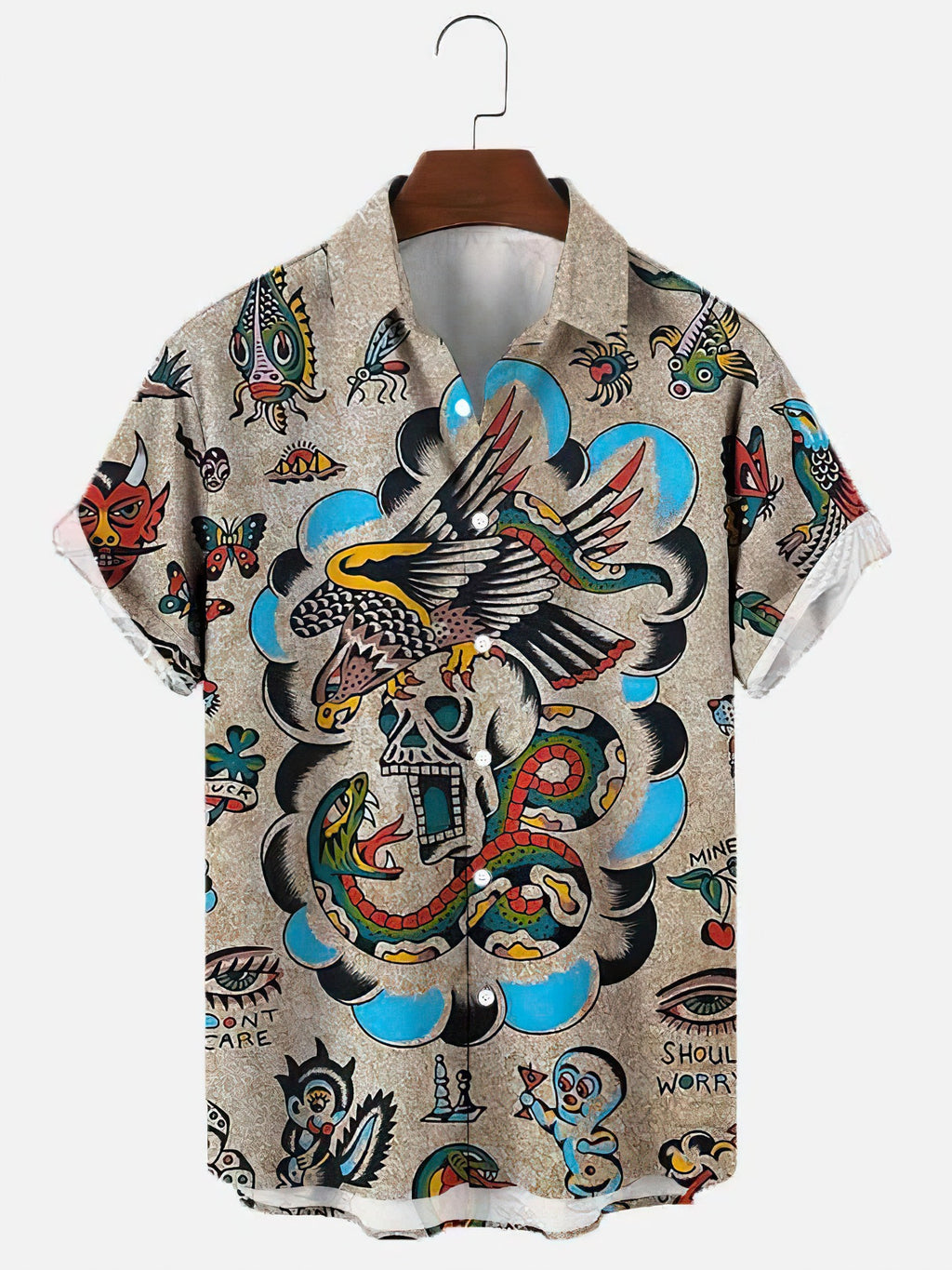 Chemise à manches courtes imprimé numérique 3D pour homme de grande taille