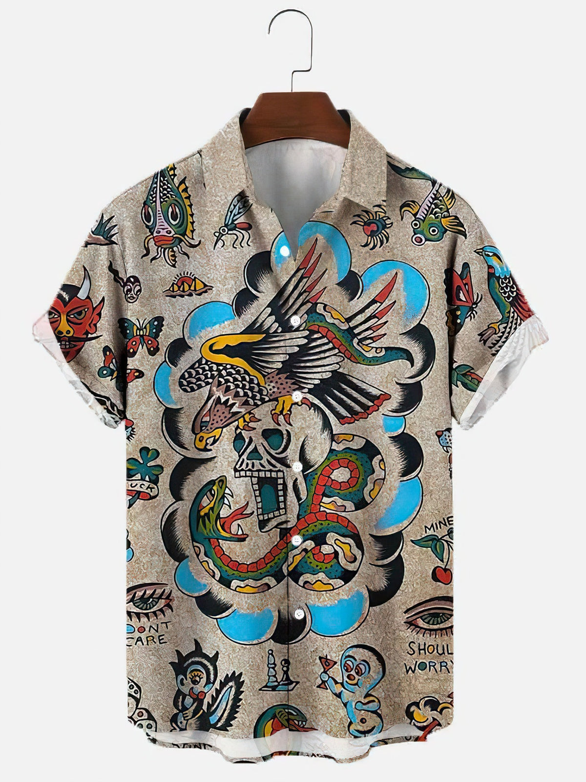 Chemise à manches courtes imprimé numérique 3D pour homme de grande taille