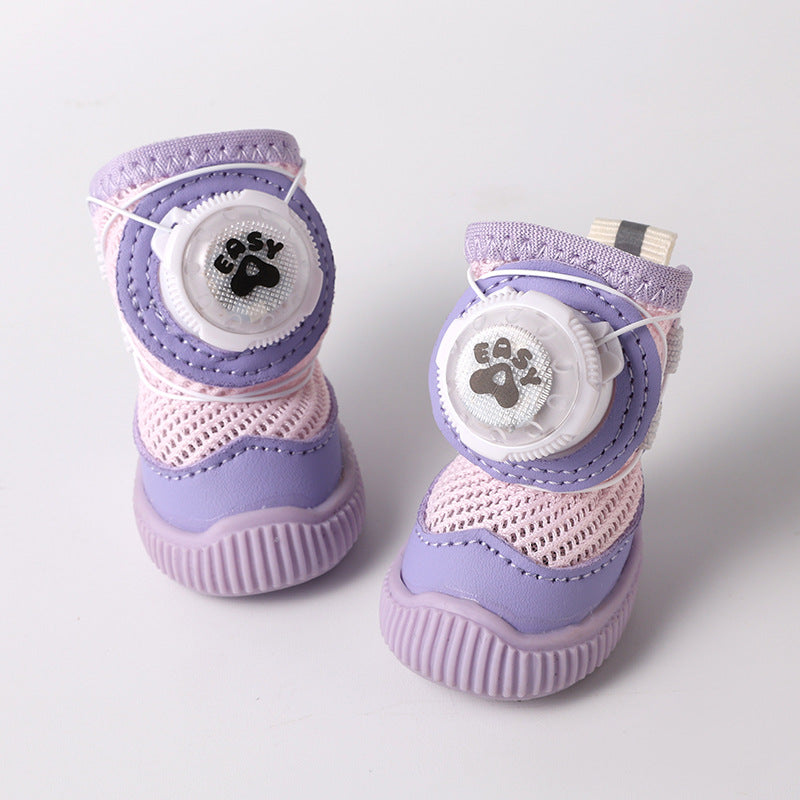 Mesh anti-dérapant Swivel-clip Soft-soled Respirant chaussures pour petits animaux