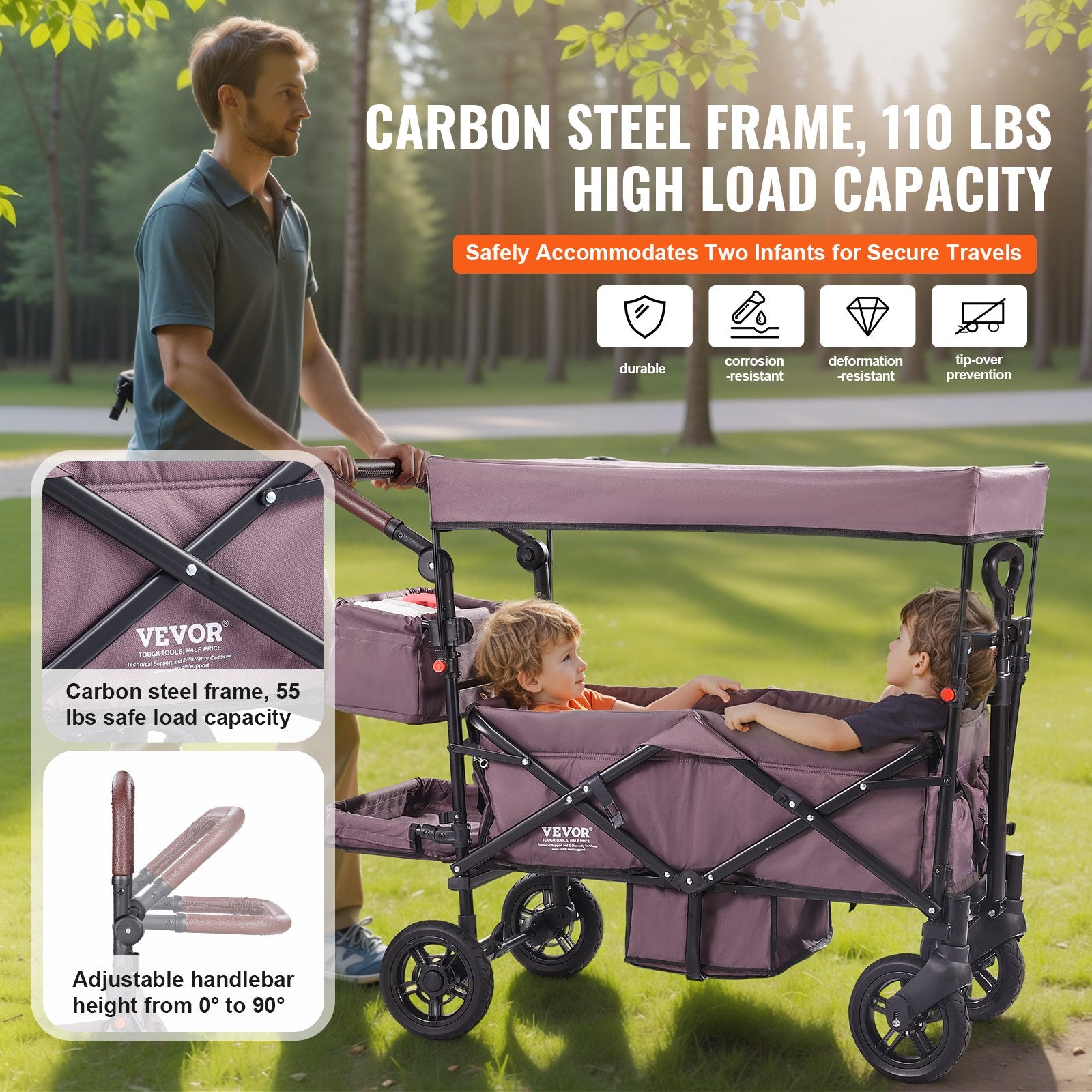 Poussette Wagon pour 2 enfants