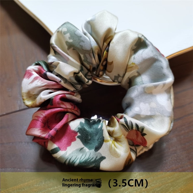 Crêpe Satin Bague de cheveux en soie artisanale française
