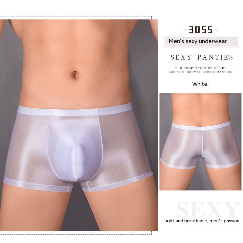 Huile Glossy U Convex Ultra-mince transparent homme confortable stretch Short
