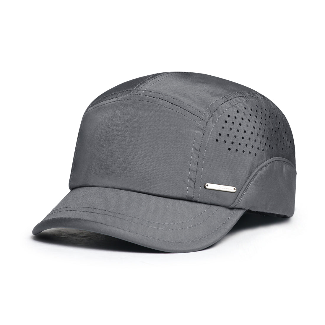 Cap de baseball respirant Mesh léger de printemps et d'été avec étiquette métallique latérale