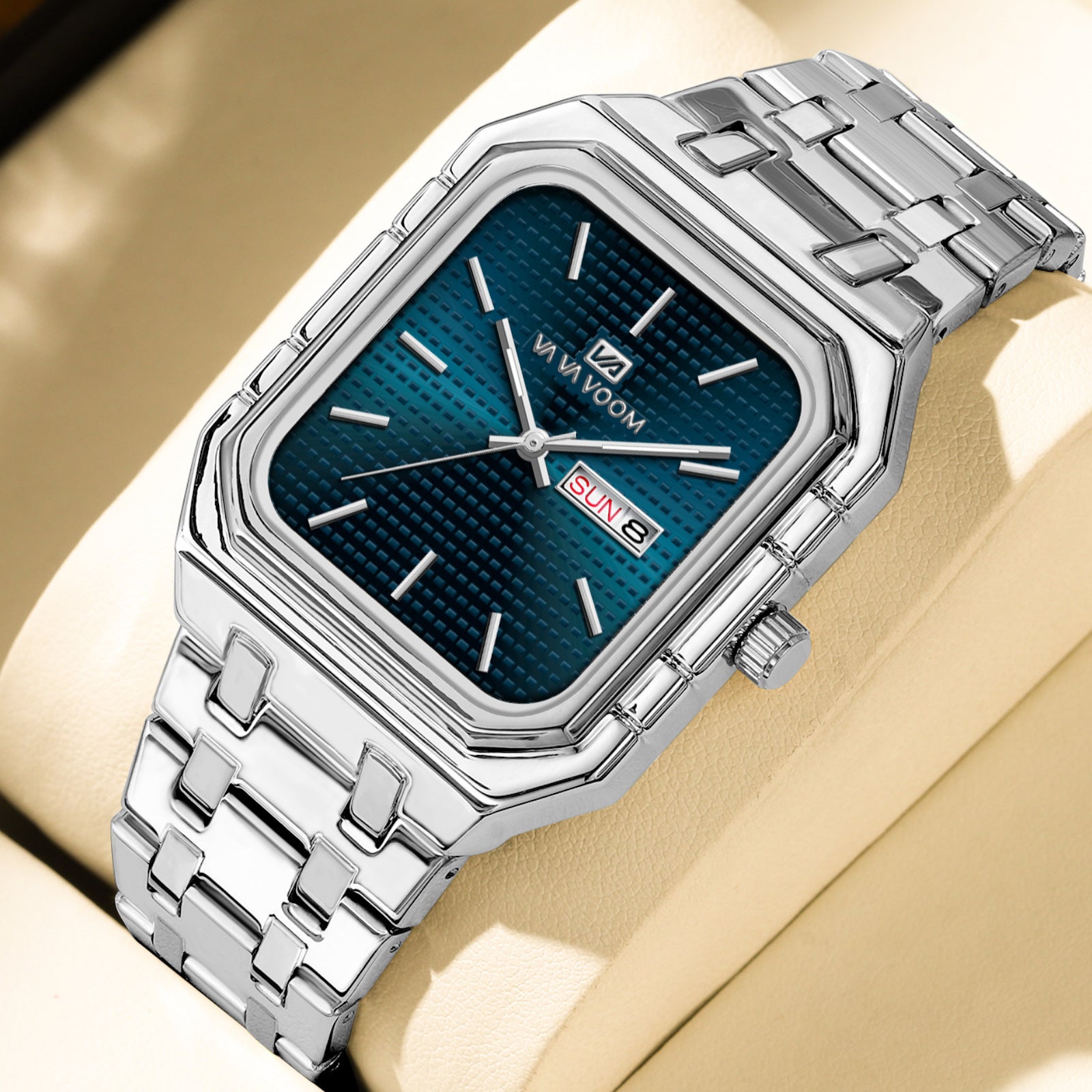 Homme Casual Élégant montre carrée lumineuse