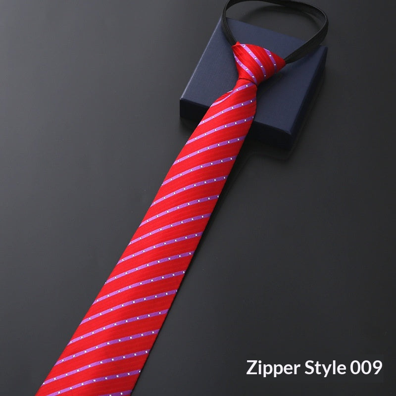 Mens Business Tie Zipper formel avec bandes bleues