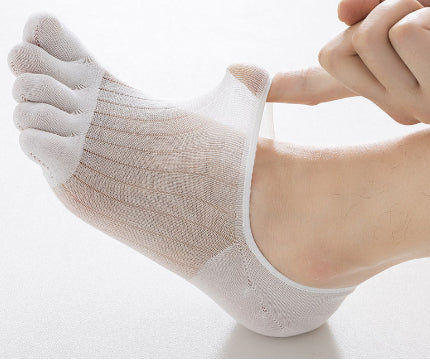Chaussettes de bateau respirantes à cinq doigts en coton Modal