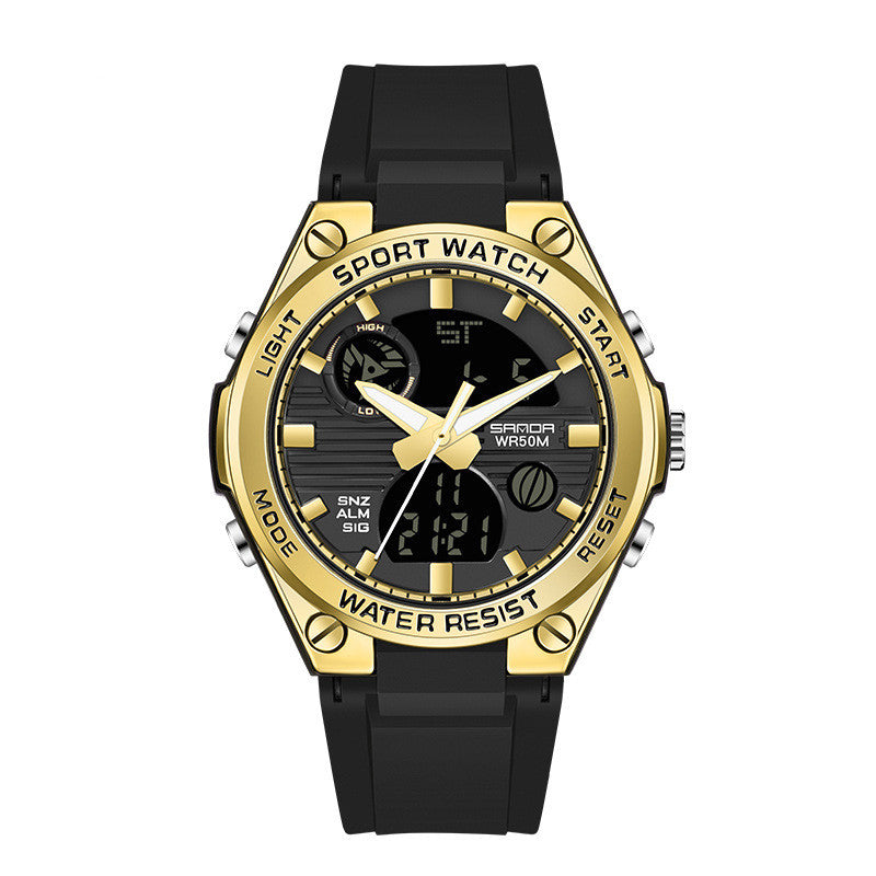 Homme double affichage étanche couple lumineux montre électronique de sport