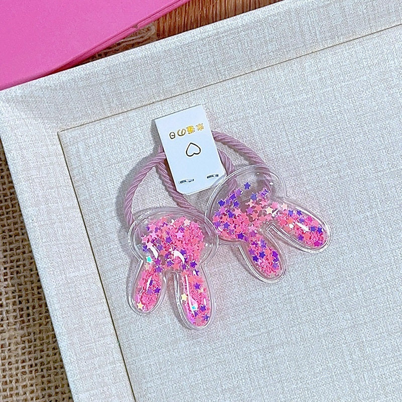 Petit lapin Accessoires de cheveux en résine pour enfants Bandeau et cravate de cheveux