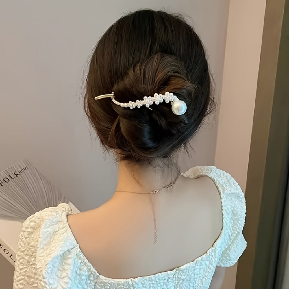 Perle épingle à cheveux en métal pour femmes