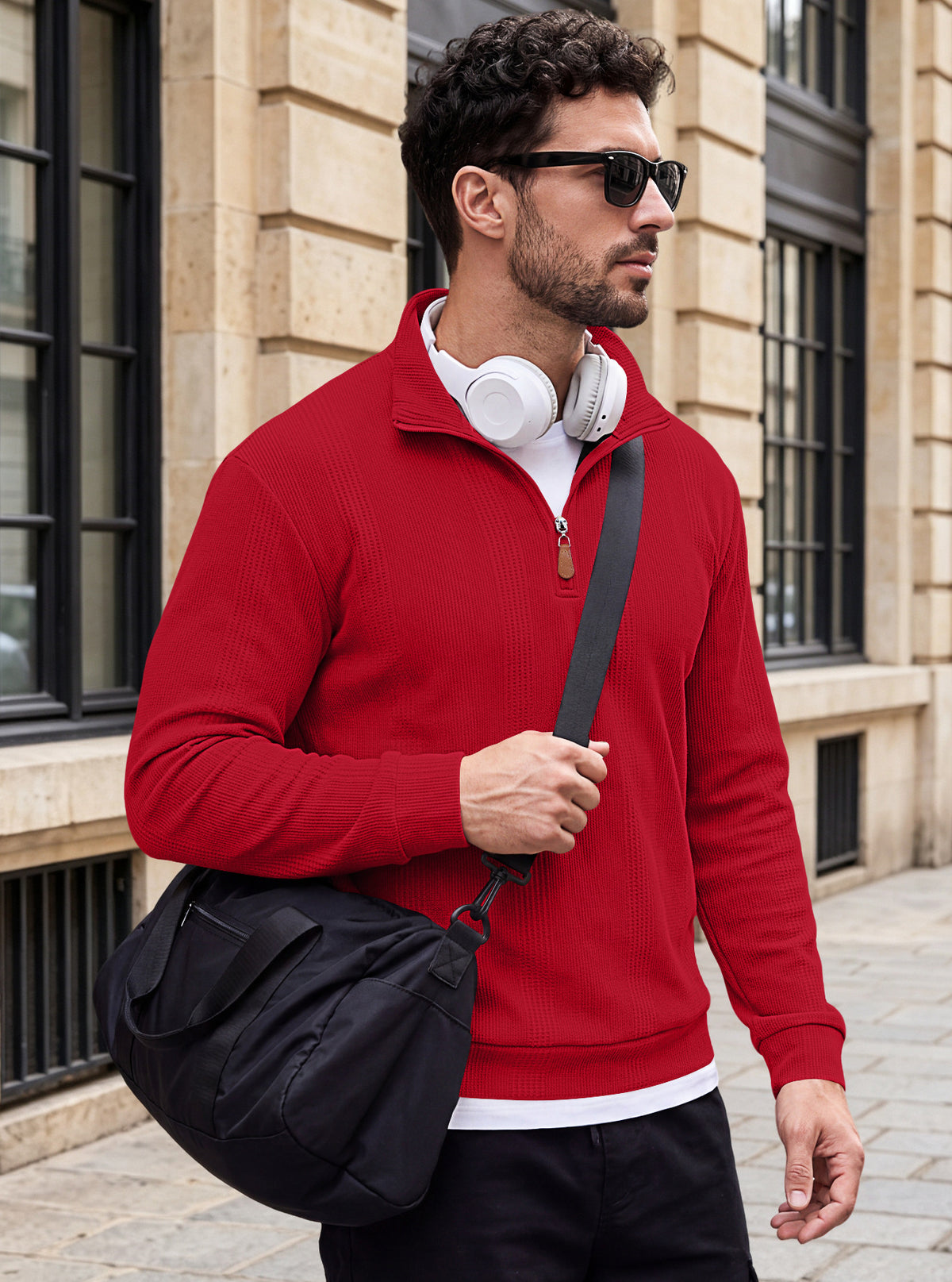 Texture à bande verticale de printemps et d'automne pour hommes transfrontaliers