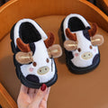 Automne et hiver Pantoufles de coton pour enfants Four à vache