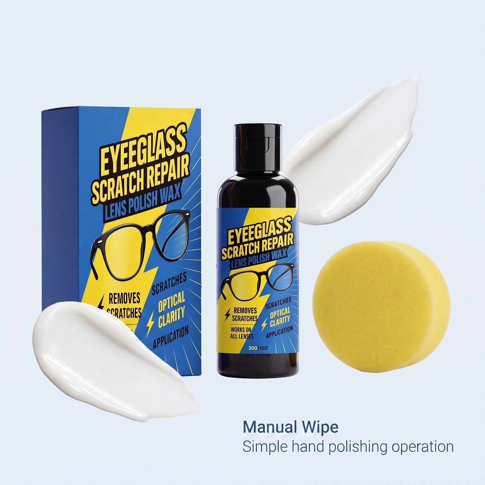 Crème de réparateur de verre à lunettes