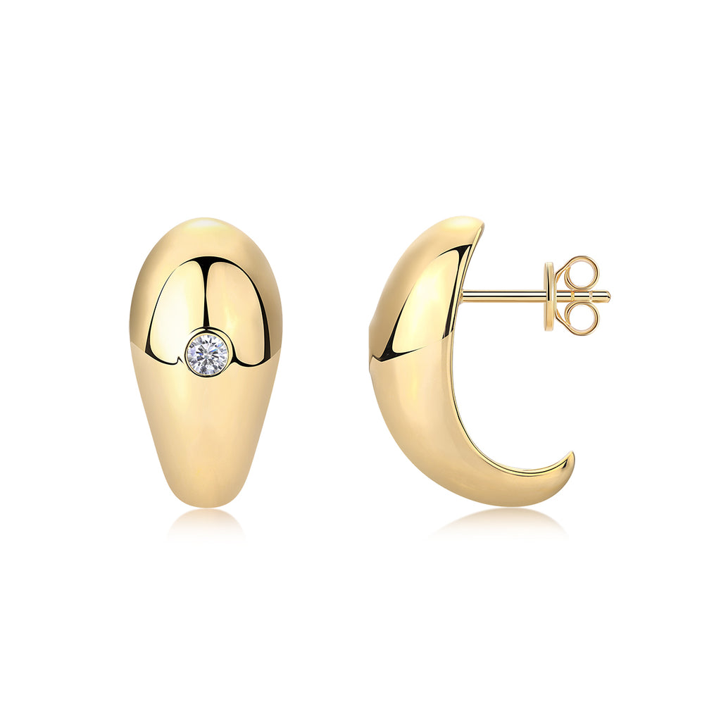 S925 Argent Sterling 0,1ct D Couleur VVS1 Boucles d'oreilles Moissanite Teardrop 7g plaqué or