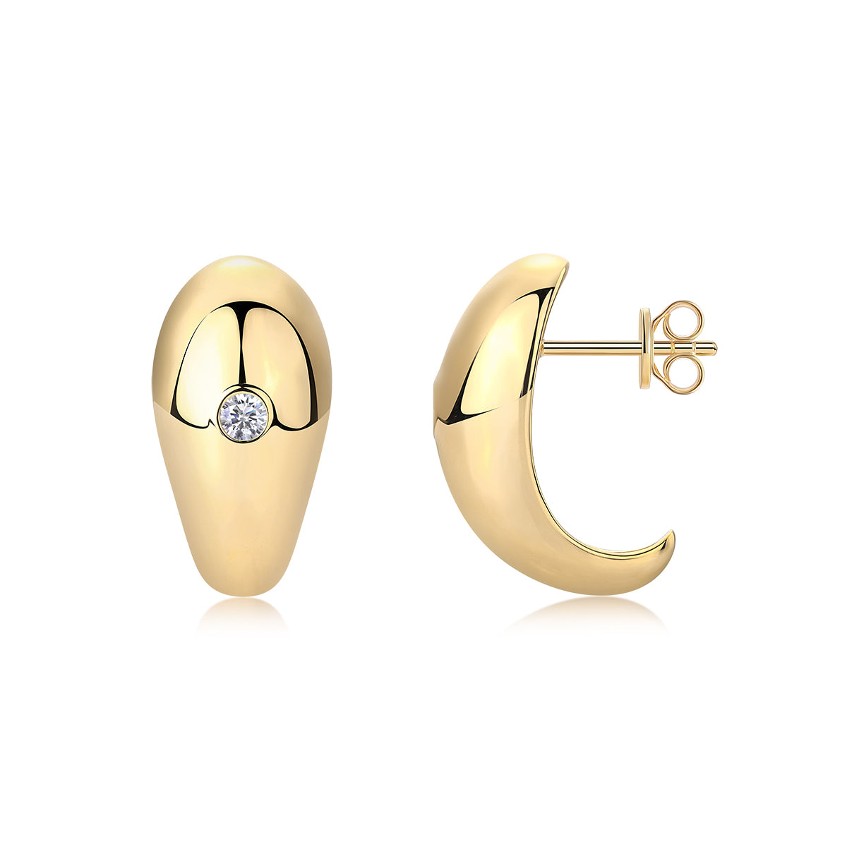S925 Argent Sterling 0,1ct D Couleur VVS1 Boucles d'oreilles Moissanite Teardrop 7g plaqué or