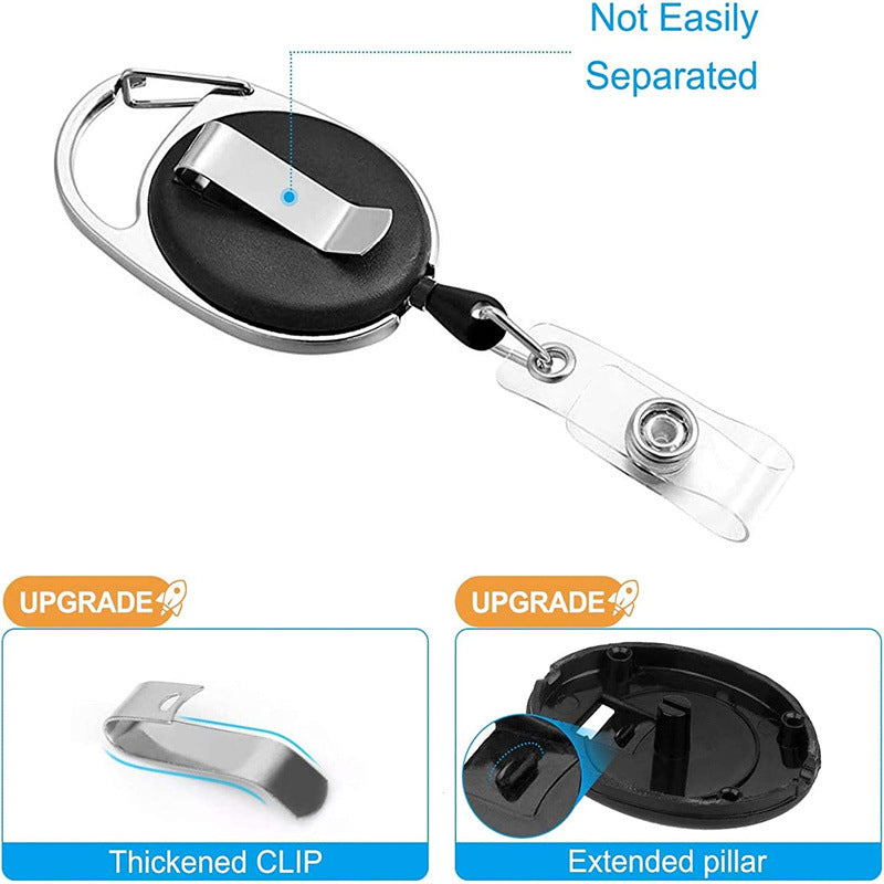 Porte-carte verticale en plastique Rétractable noir Clip en résine
