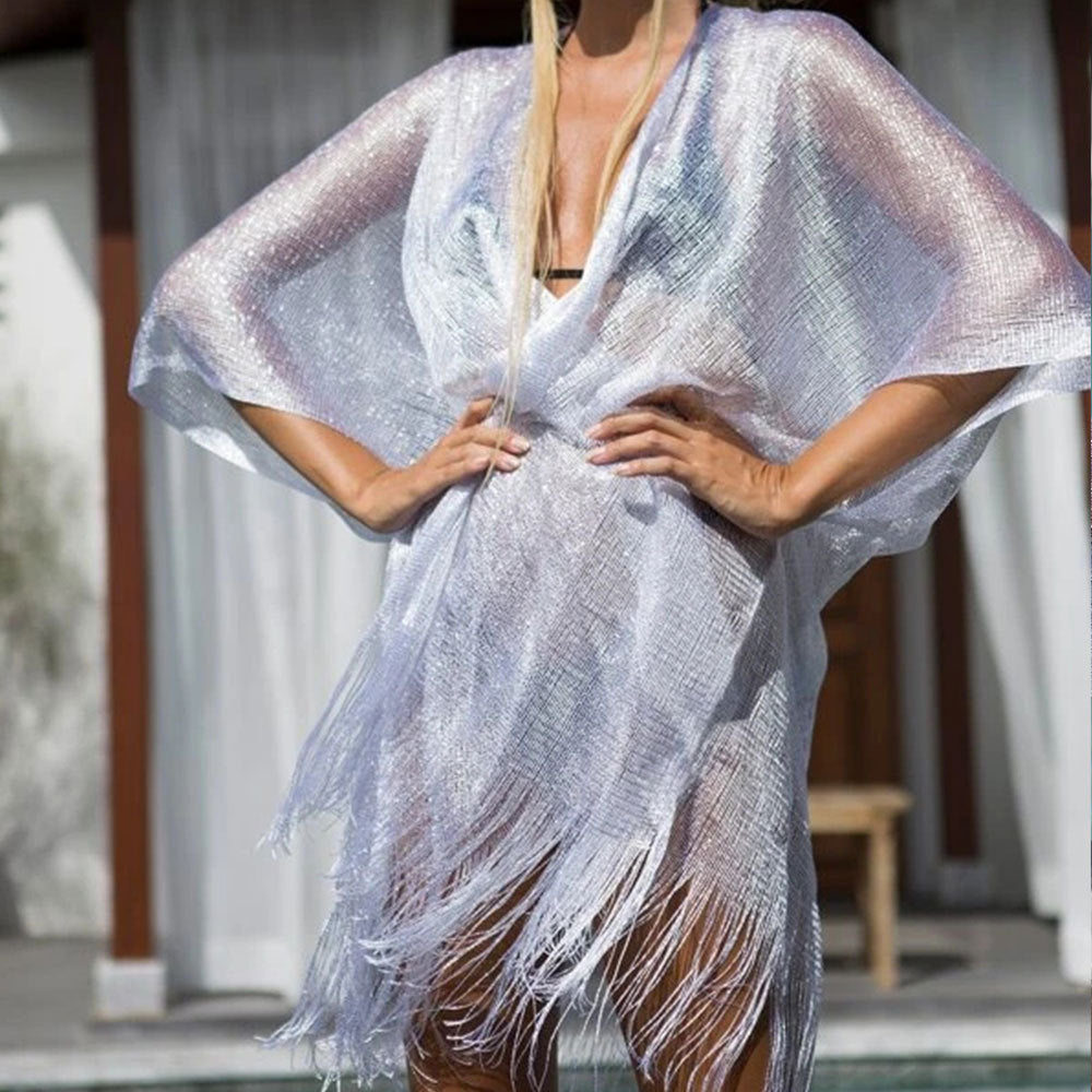 Couverture de protection solaire transparente Mesh Gold Silver et Silk Beach