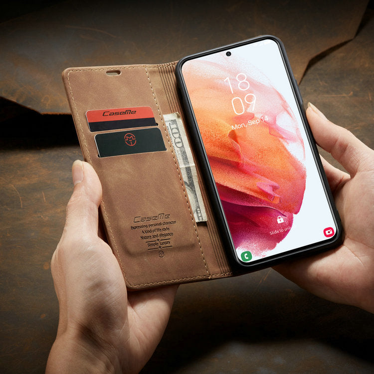 Étui de téléphone magnétique en cuir anti-goutte