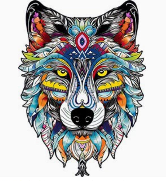Jouet de Puzzle Irrégulier animal loup puzzle en bois Jouet unisexe