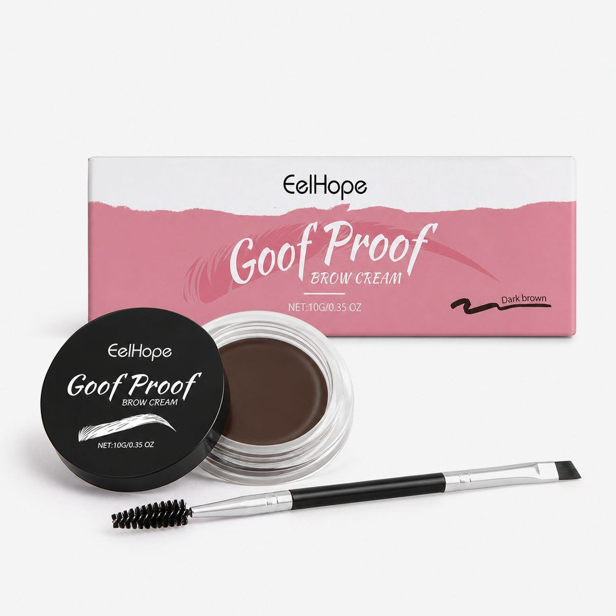 Teinture de sourcils brun foncé EELHOPE avec pinceau