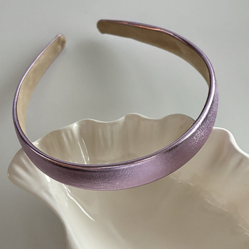 Silver Shiny Thin Surface Hair Hoop for Women