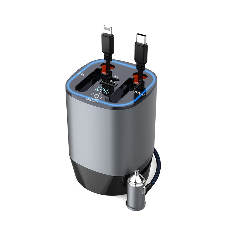 Chargeur de voiture Cup livré avec deux fils flexibles
