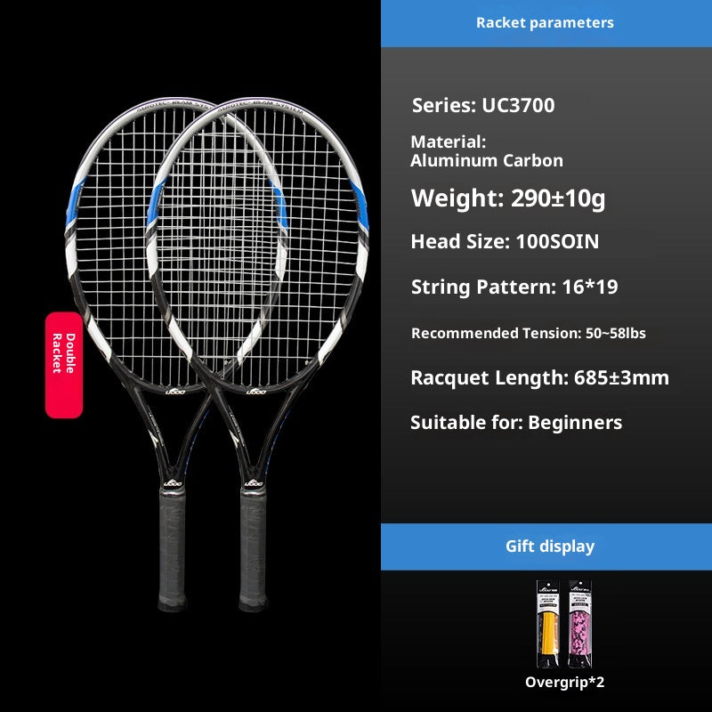Raquettes de tennis Carbone et fibre de carbone intégré Super lumière simple et double Raquettes